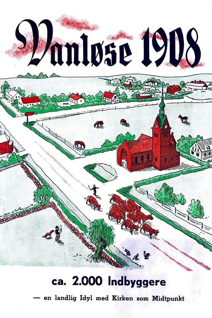 Tegning af Vanløse Kirke 1908