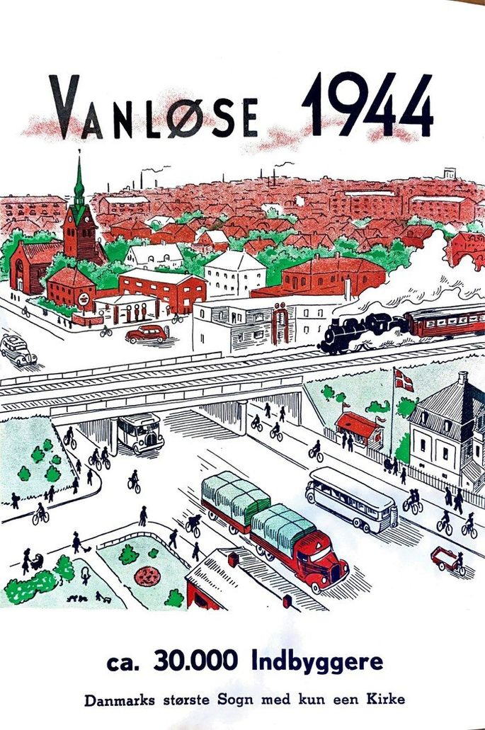 Tegning af Vanløse Kirke 1944